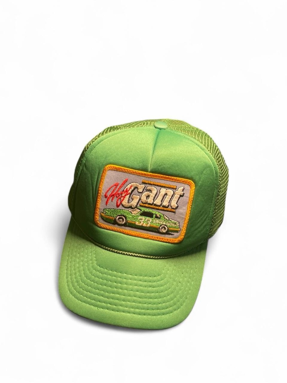 Vintage Harry Gant Green Trucker Cap with Car Patch